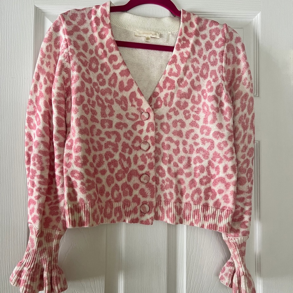 LoveShackFancy Pink Boscom Knit Cardigan